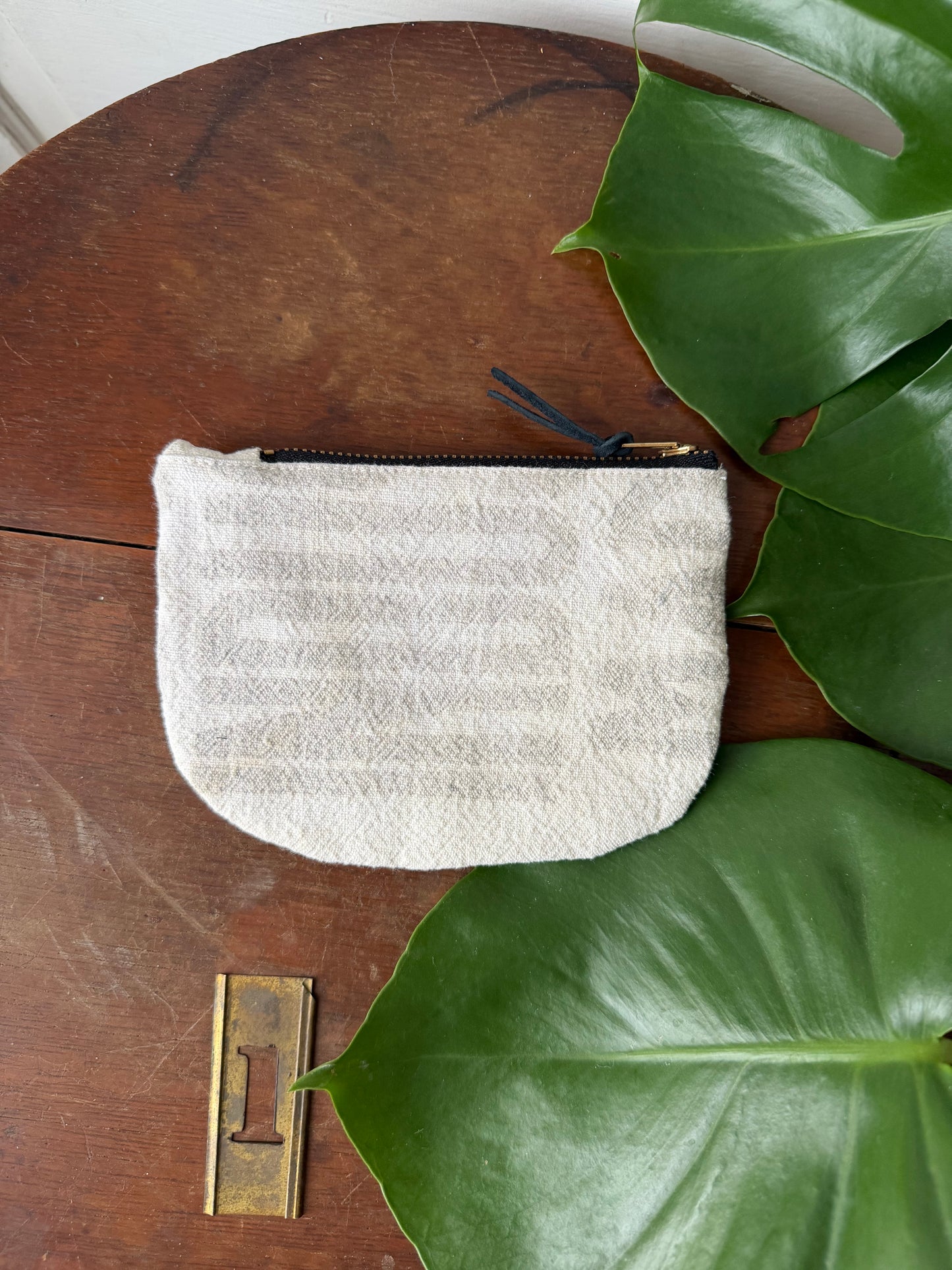 Black & White Striped Zipper Pouches