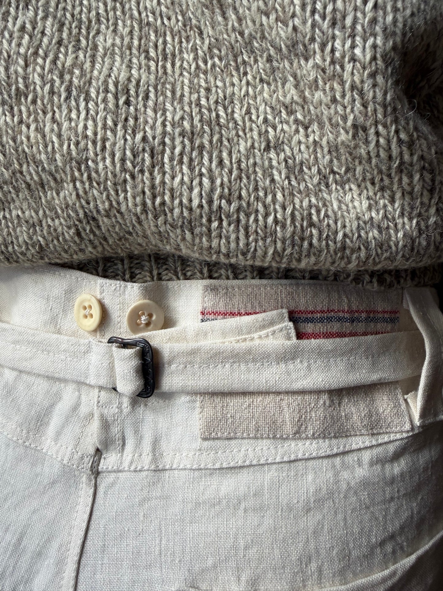 French Linen Buckleback Trousers [30-34” Waist]