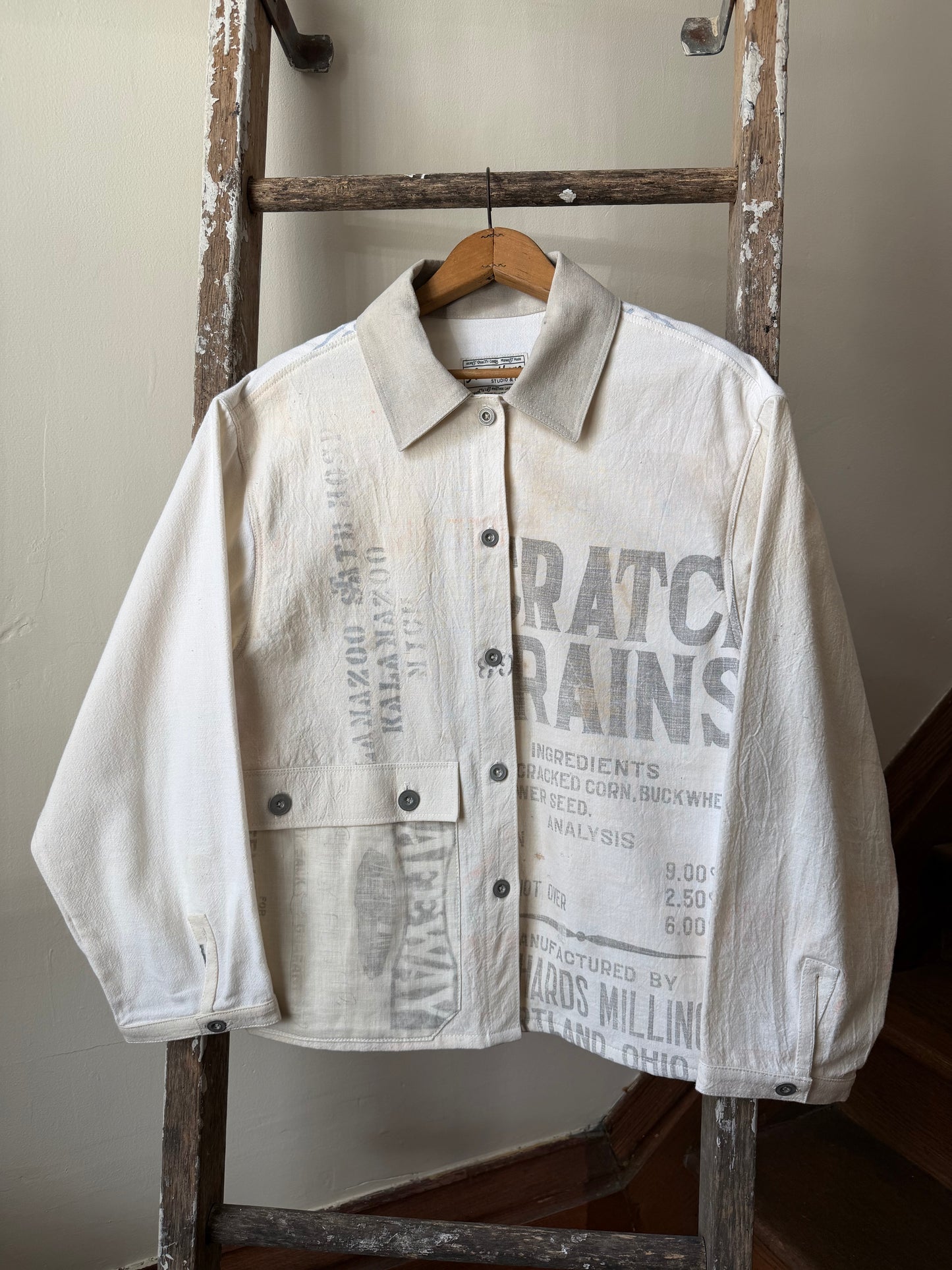 Stenciled Feedsack Overshirt [S]