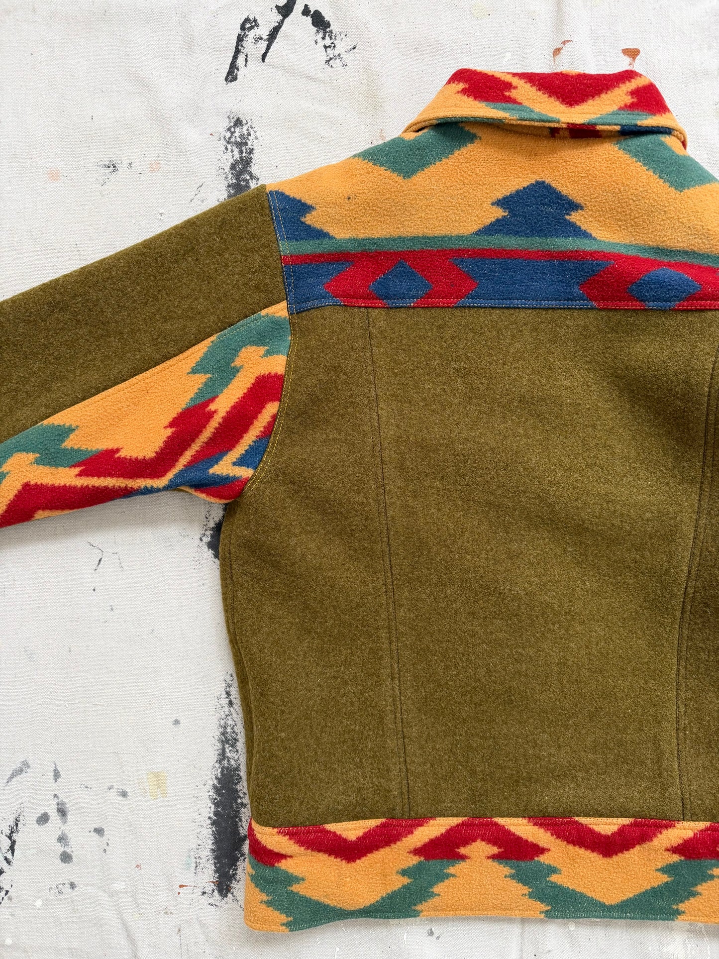 Olive Camp Blanket Wool Jacket [S]