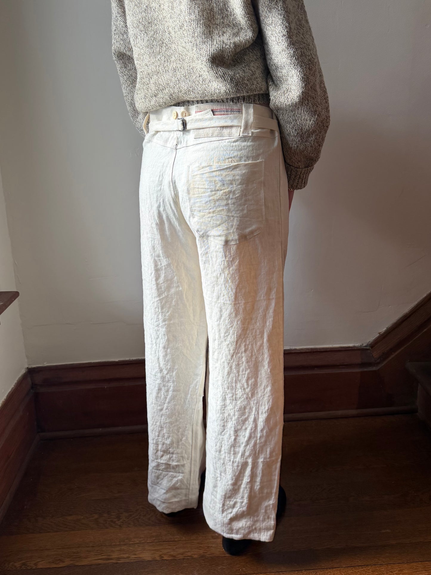 French Linen Buckleback Trousers [30-34” Waist]