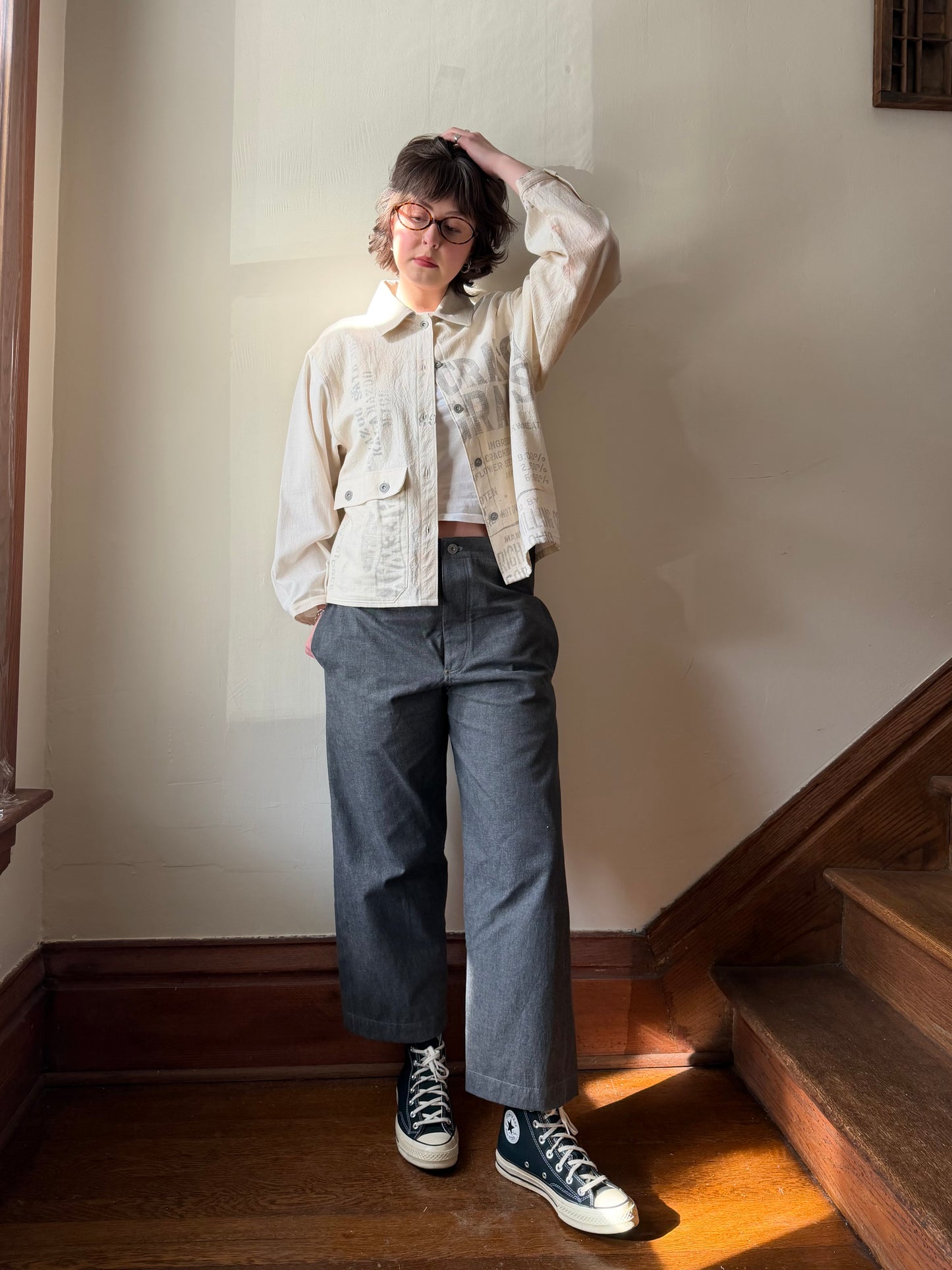 Stenciled Feedsack Overshirt [S]