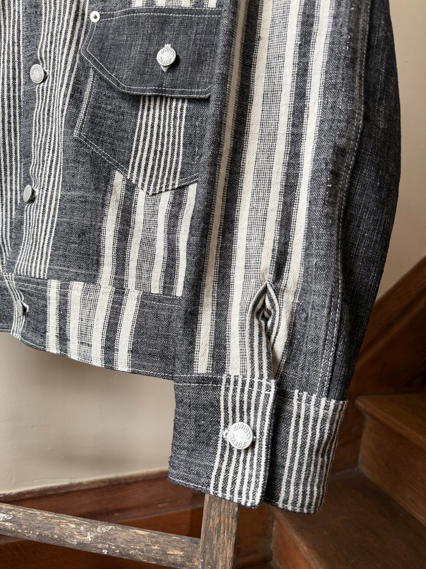 Striped Herringbone Trucker Jacket [M]