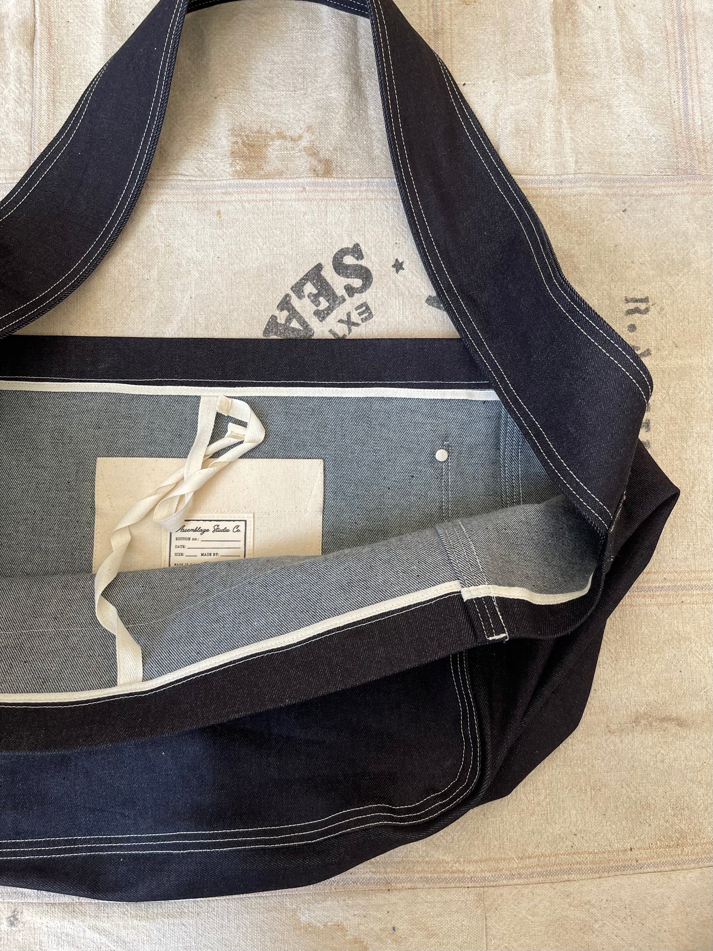 Raw Denim Newspaper Bag