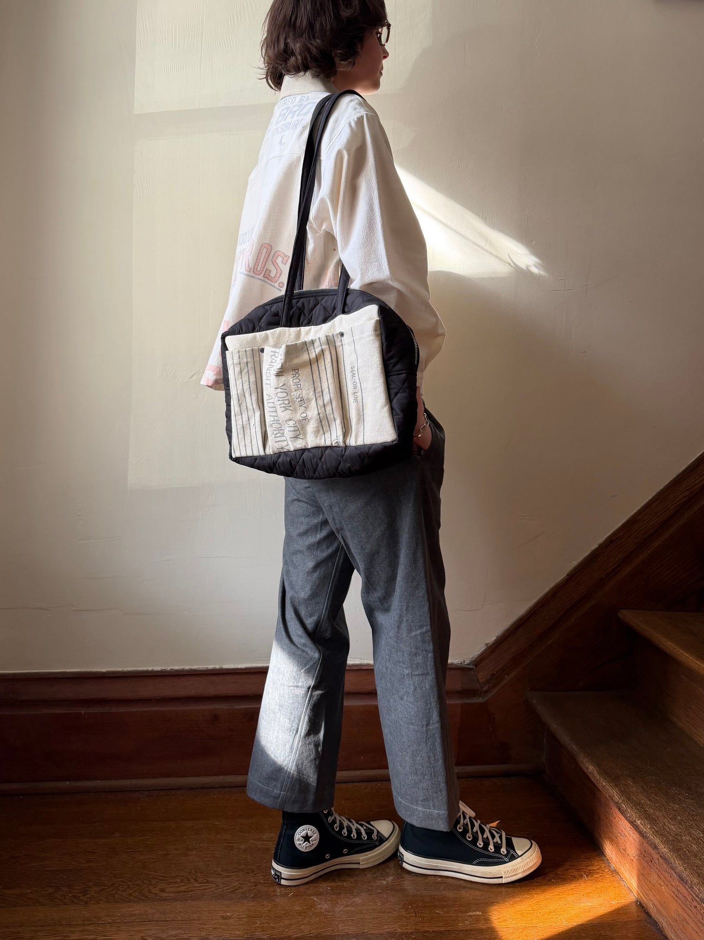 Salt & Pepper Buckleback Trousers [30-34” Waist]