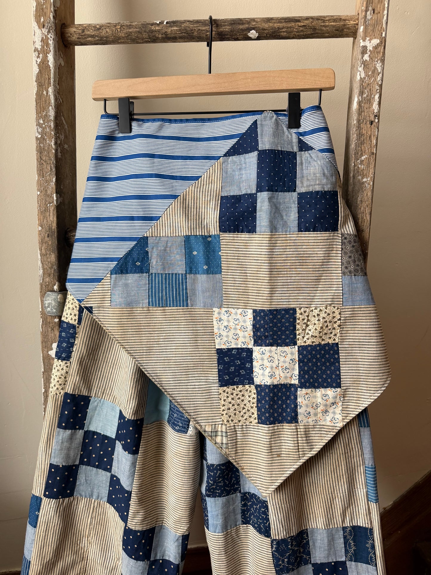 Antique Calico Quilt Topper Pants [M]