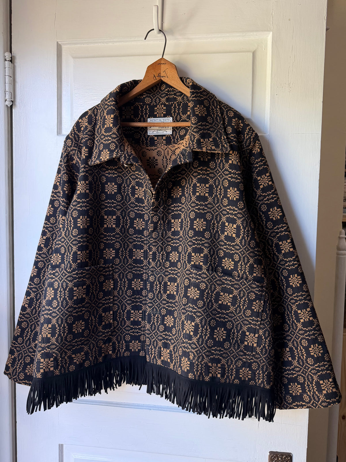 Woven Coverlet Fringe Jacket [L]