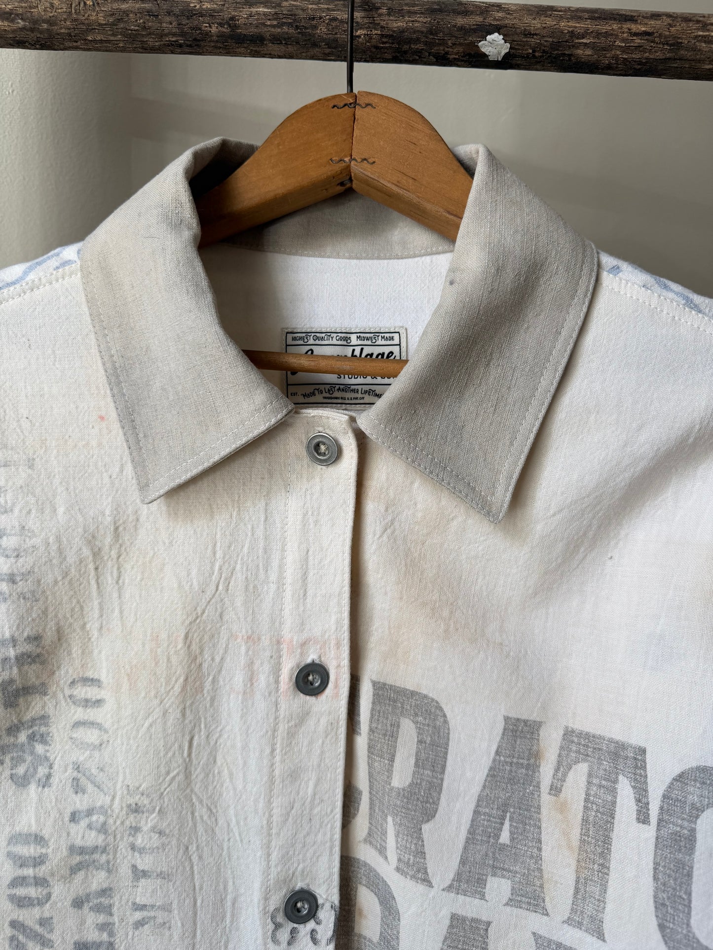 Stenciled Feedsack Overshirt [S]