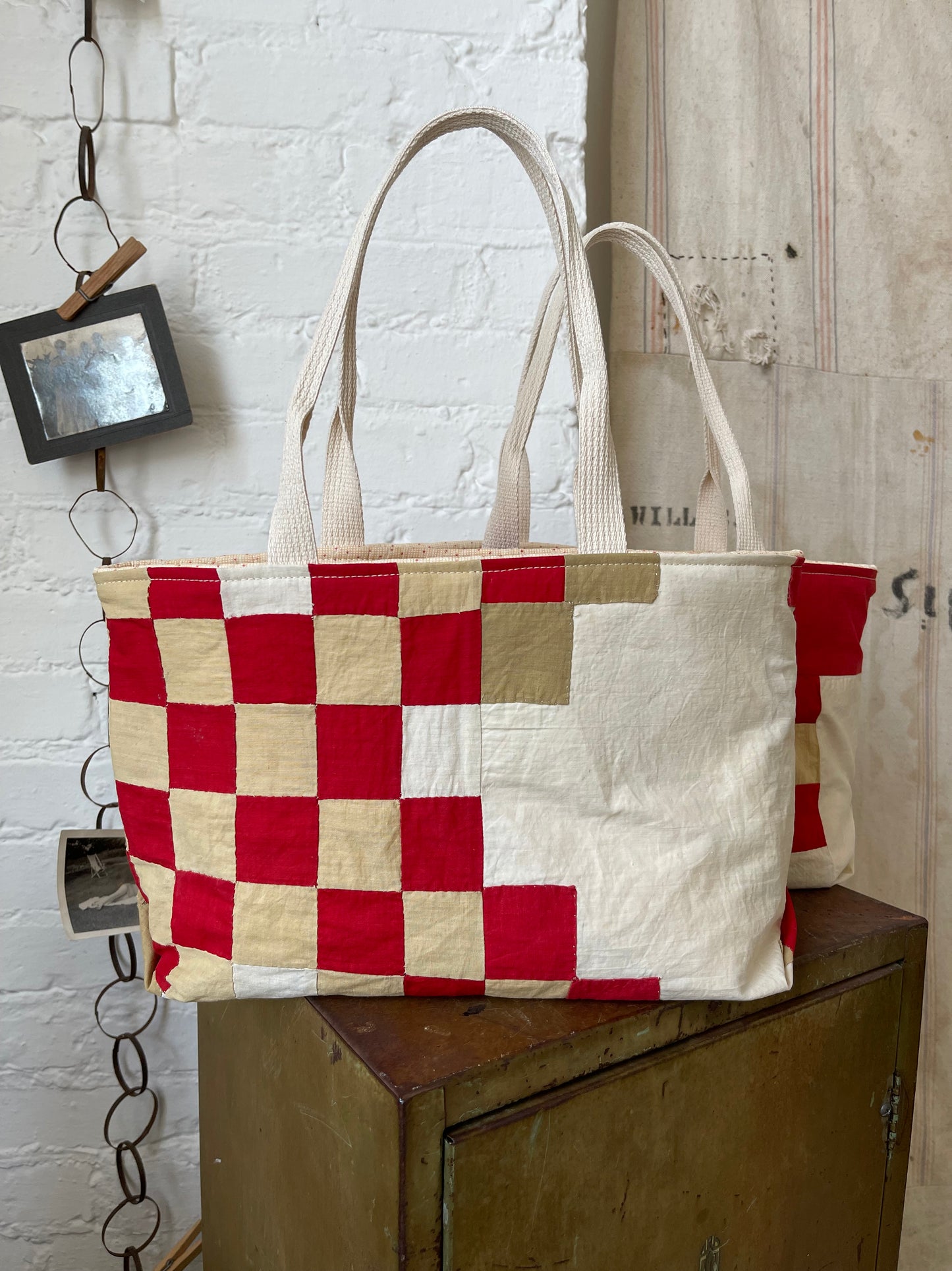 Checked Quilt Tote