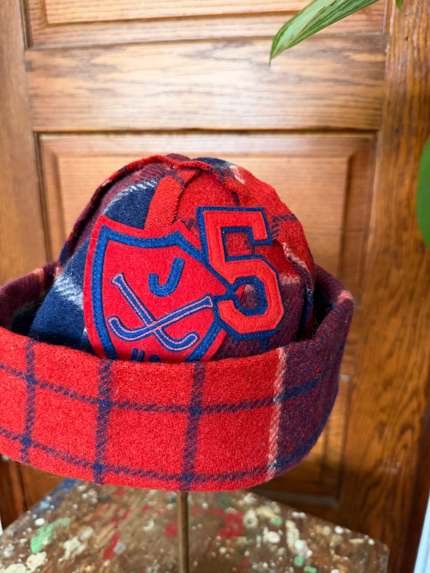 Plaid Varsity Patch Beanie [M/L]