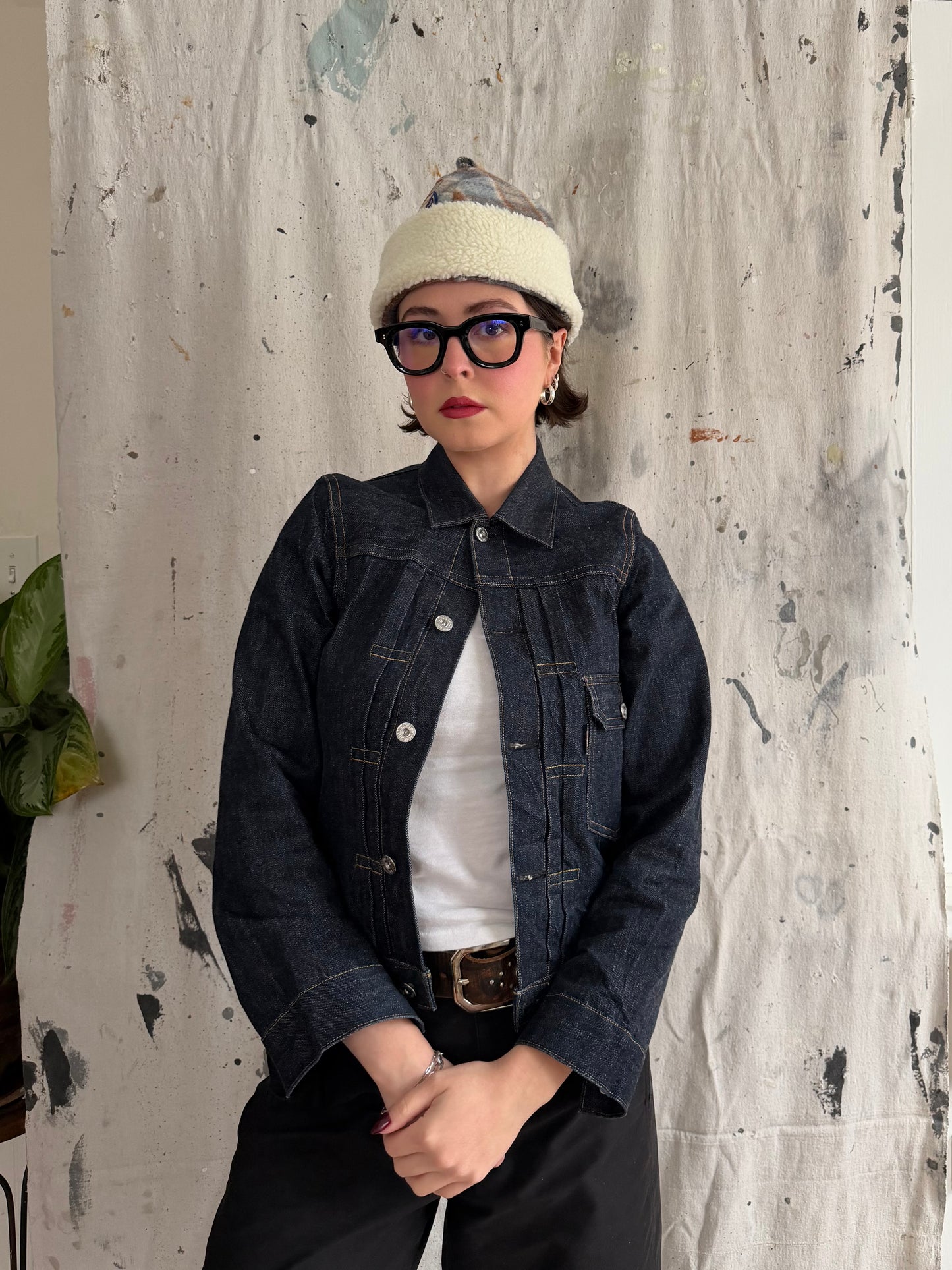 Patched Plaid Beanie [S/M]