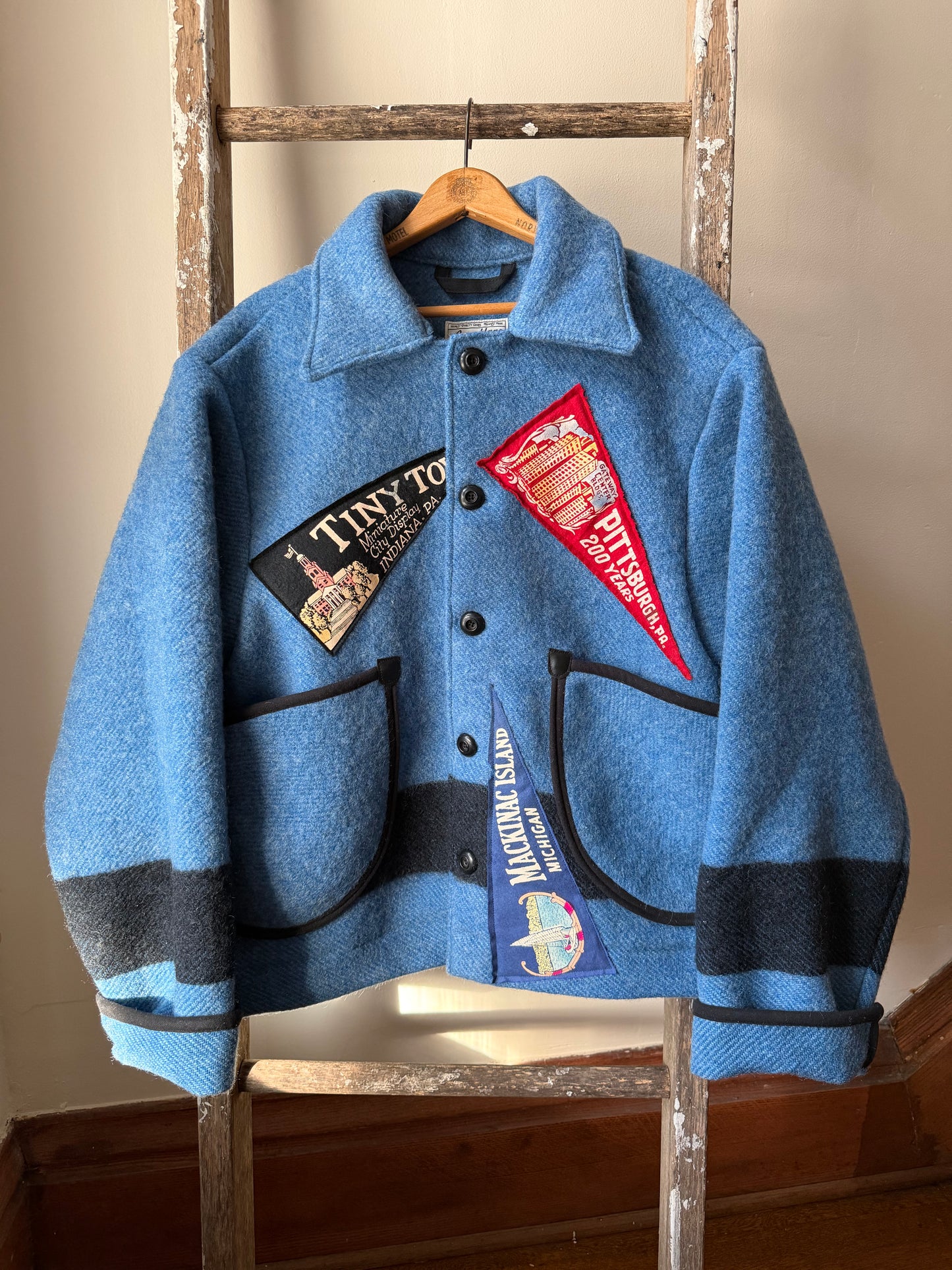 Blue Striped Blanket Coat [M/L]