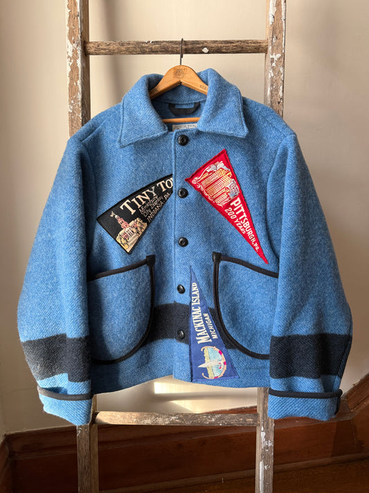 Blue Striped Blanket Coat [M/L]