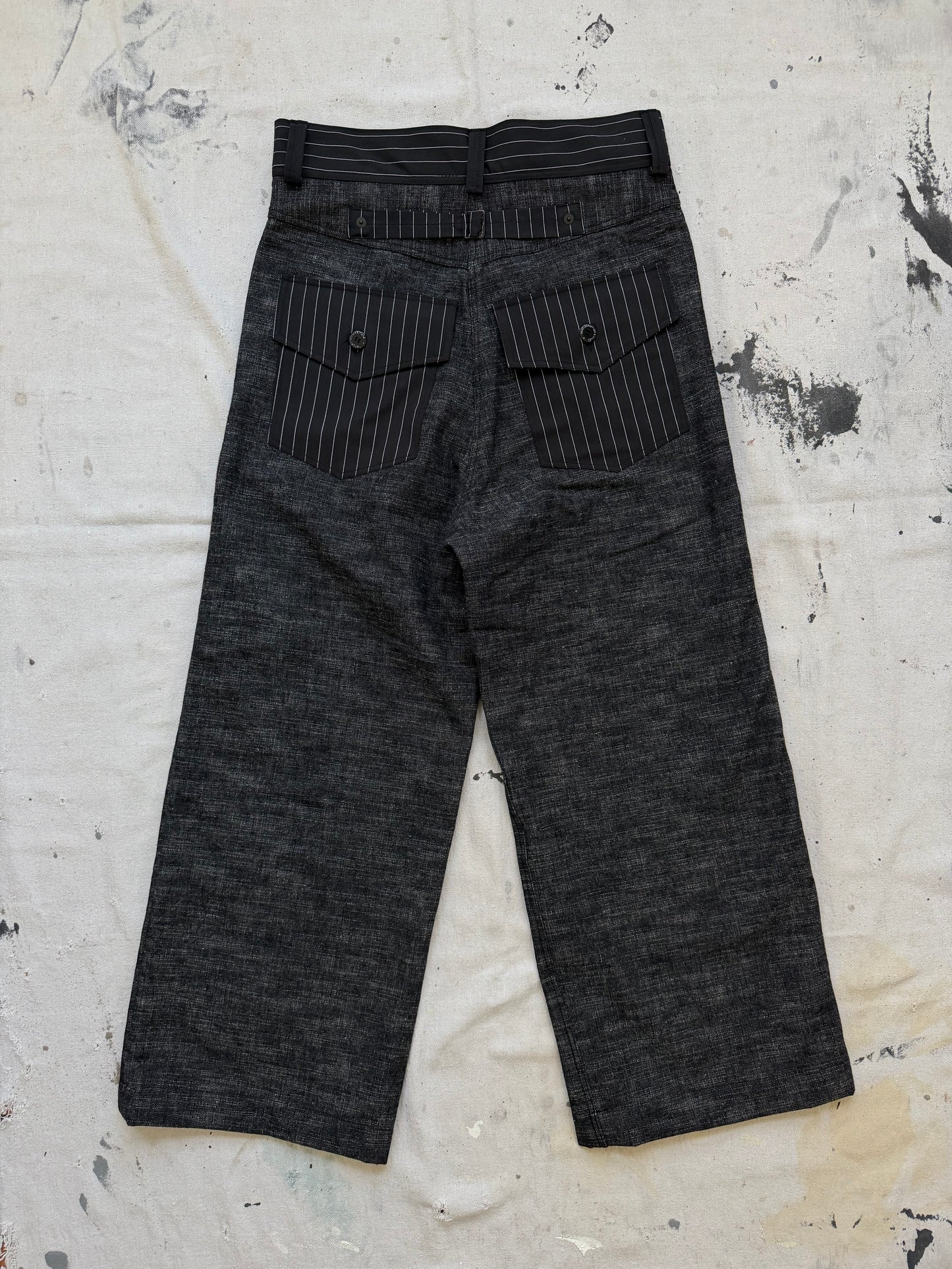 Slub Pinstripe Double Knee Bucklebacks [28 Waist]
