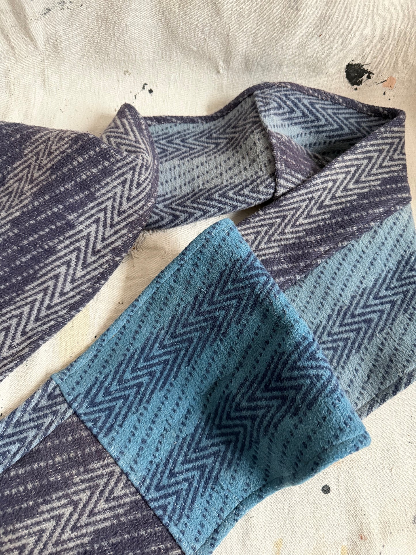 Patchwork Indigo Blanket Scarf