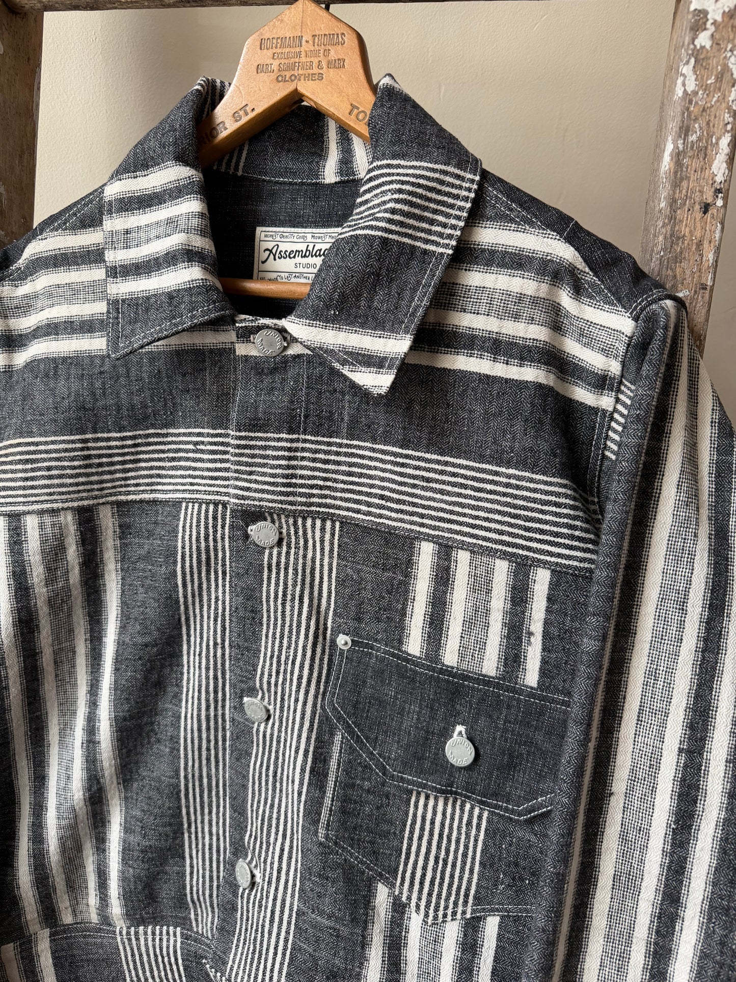 Striped Herringbone Trucker Jacket [M]