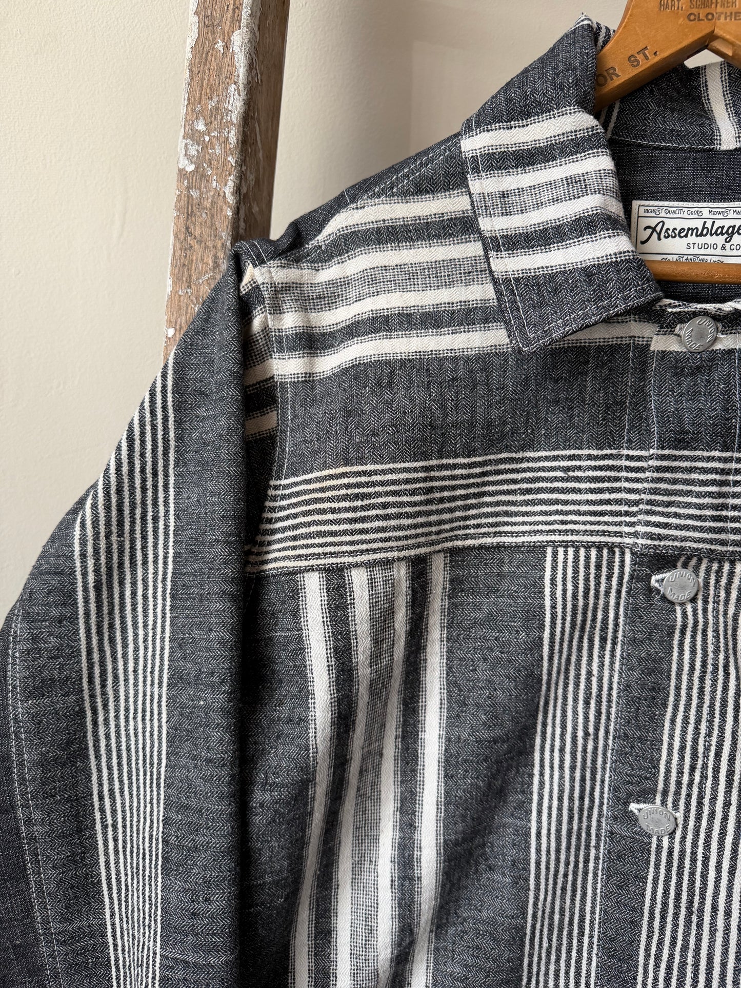 Striped Herringbone Trucker Jacket [M]