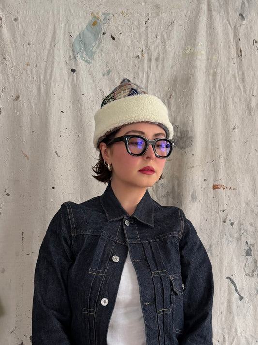 Patched Plaid Beanie [S/M]