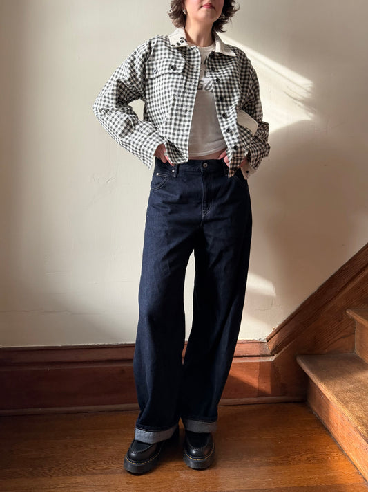 Antique Homespun Gingham Shirt [S/M]