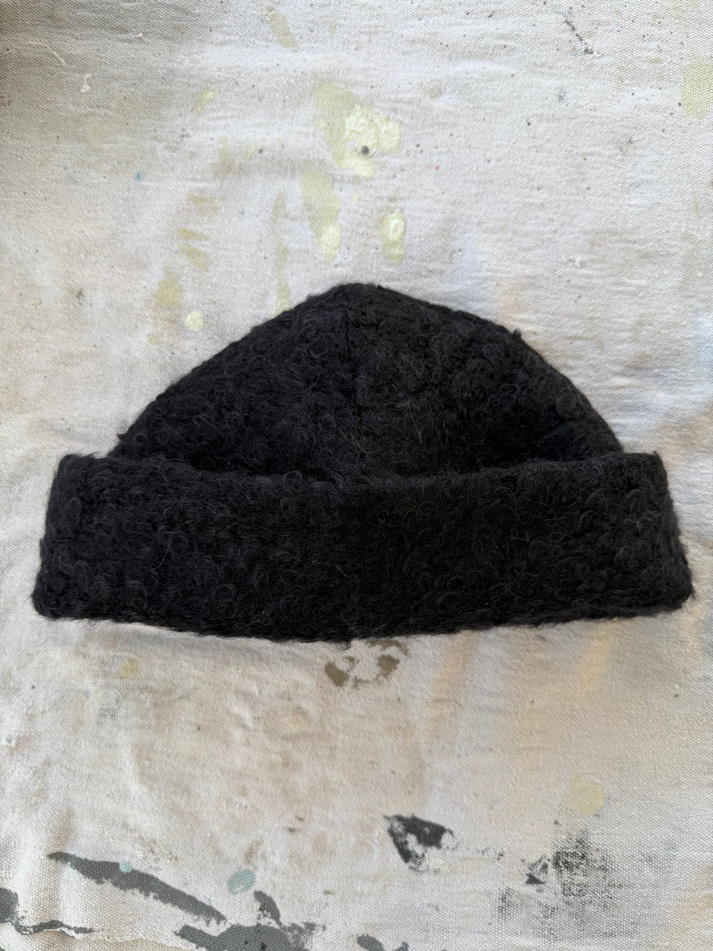 Black Wool Boucle Beanie