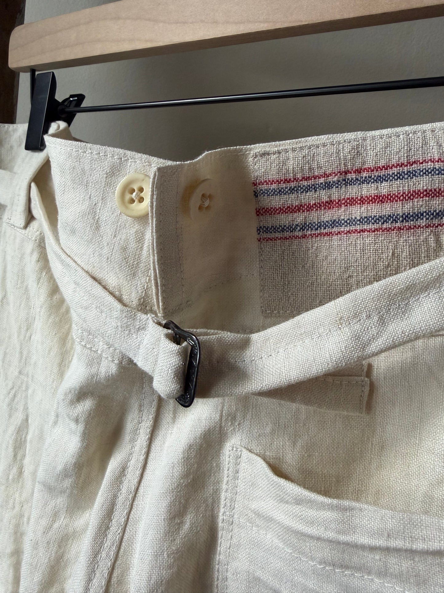 French Linen Buckleback Trousers [30-34” Waist]