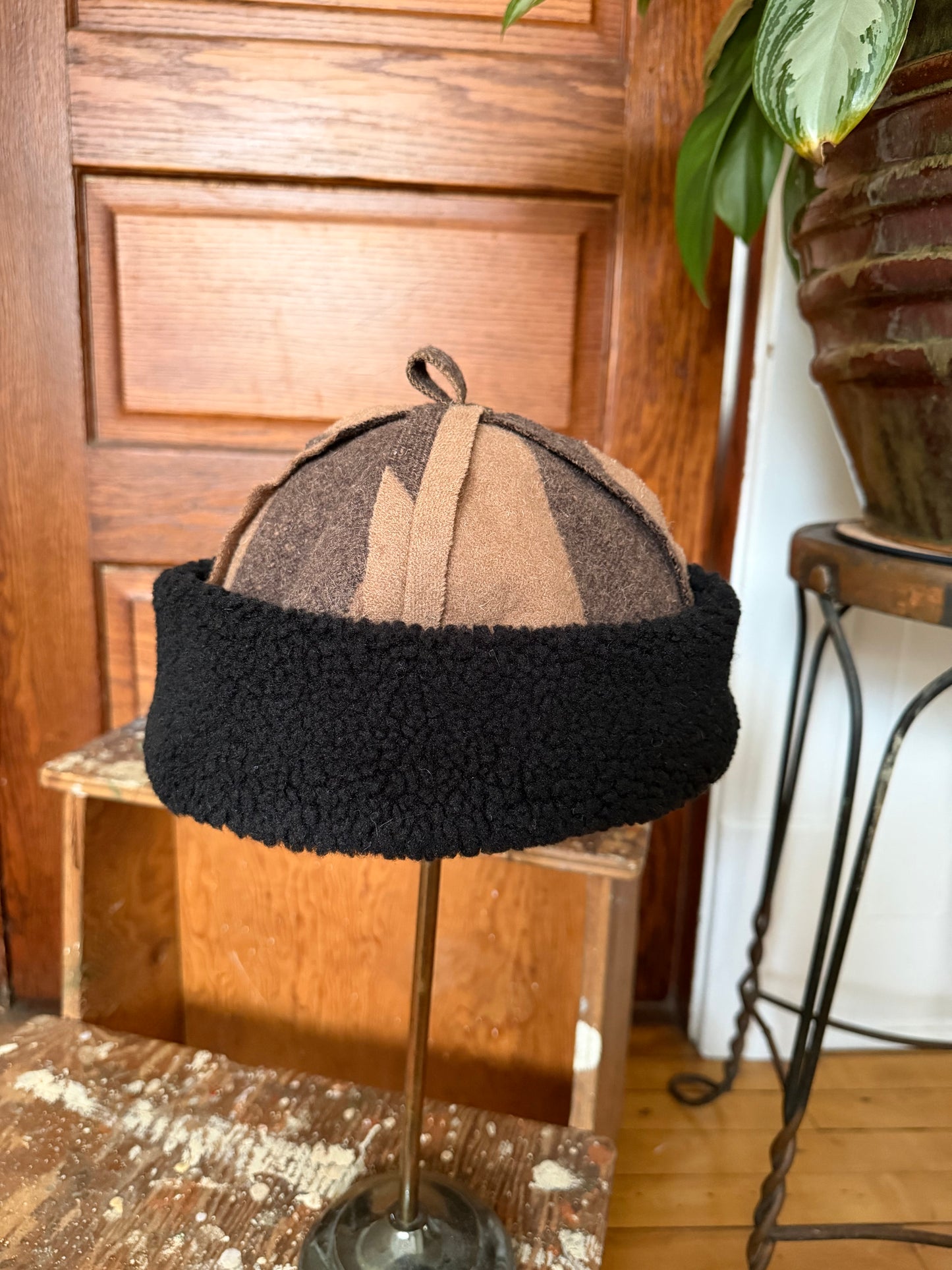 Brown Seam Wool Beanie [M/L]