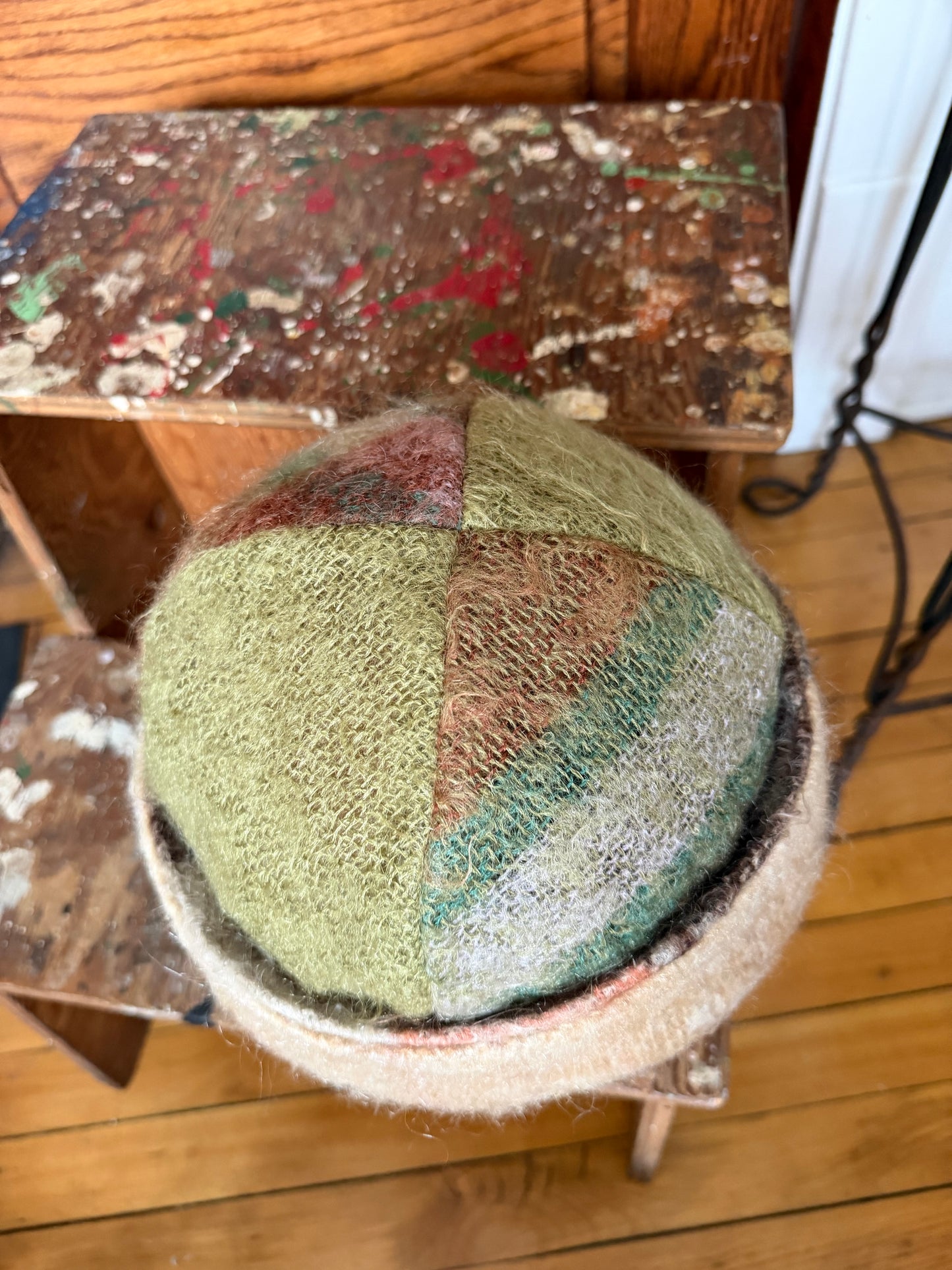 Brown Reversible Mohair Toque [M/L]