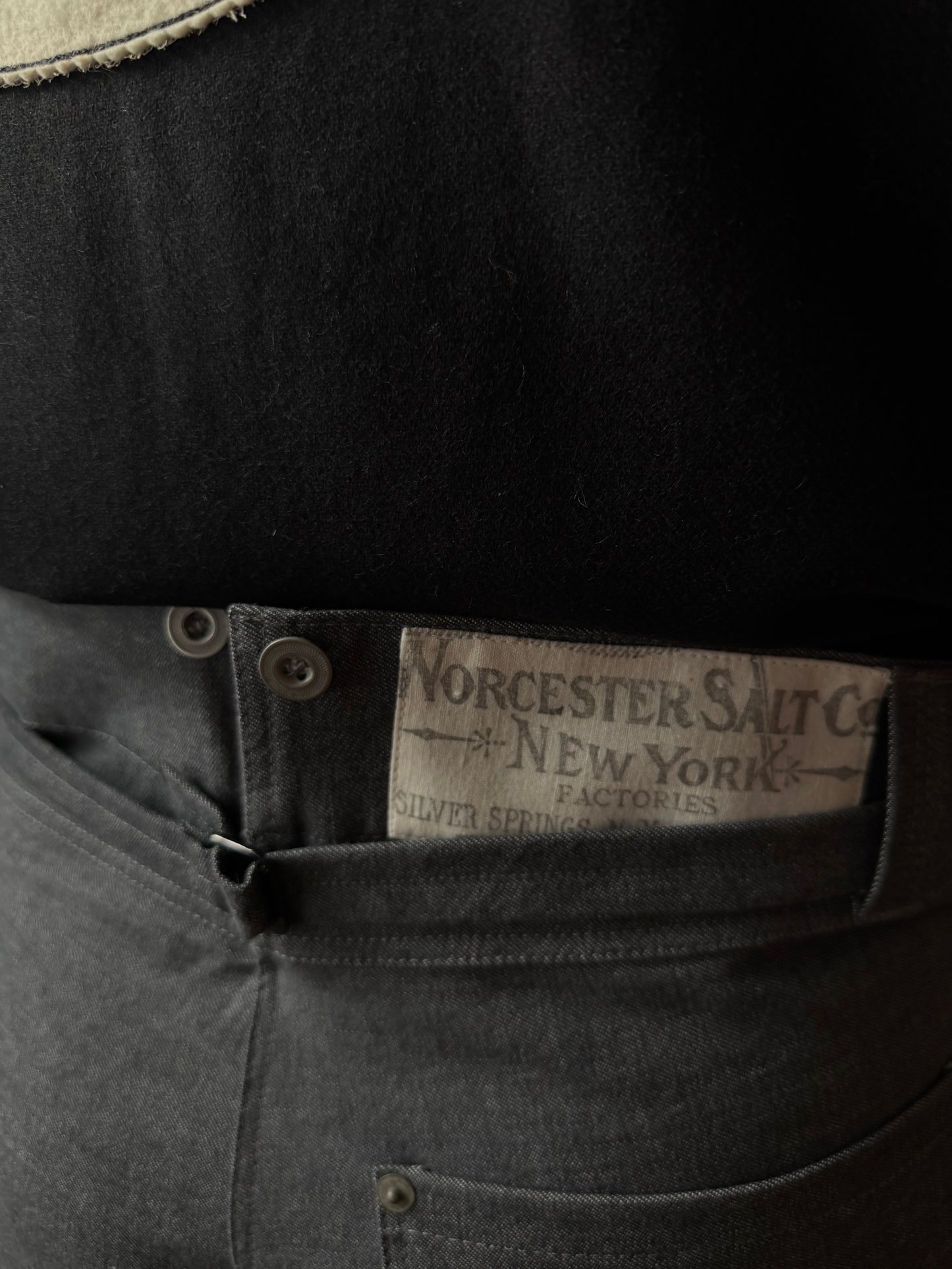 Salt & Pepper Buckleback Trousers [30-34” Waist]