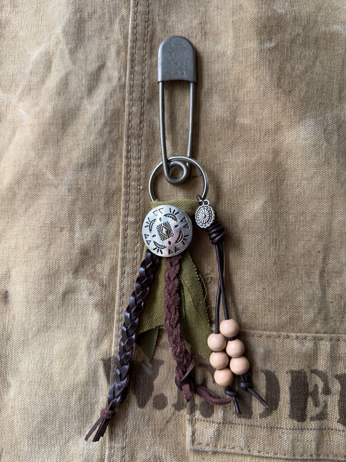 Safety Pin Bag Charm Keychain