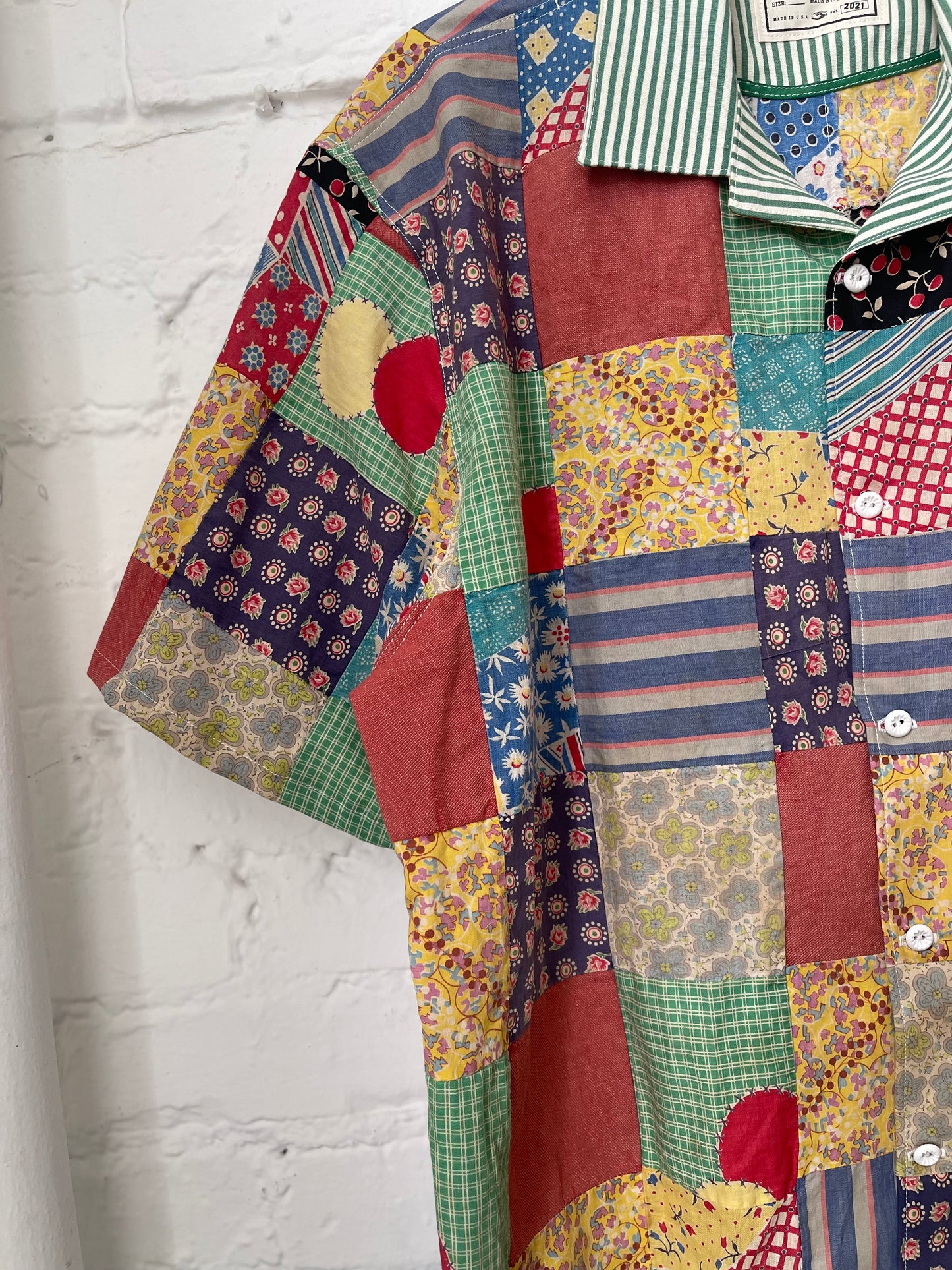 Feedsack Quilt Topper Shirt [L]