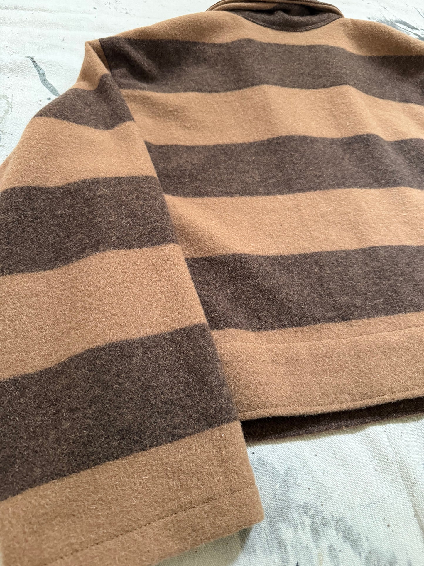 Brown Striped Wool Jacket [S/M]