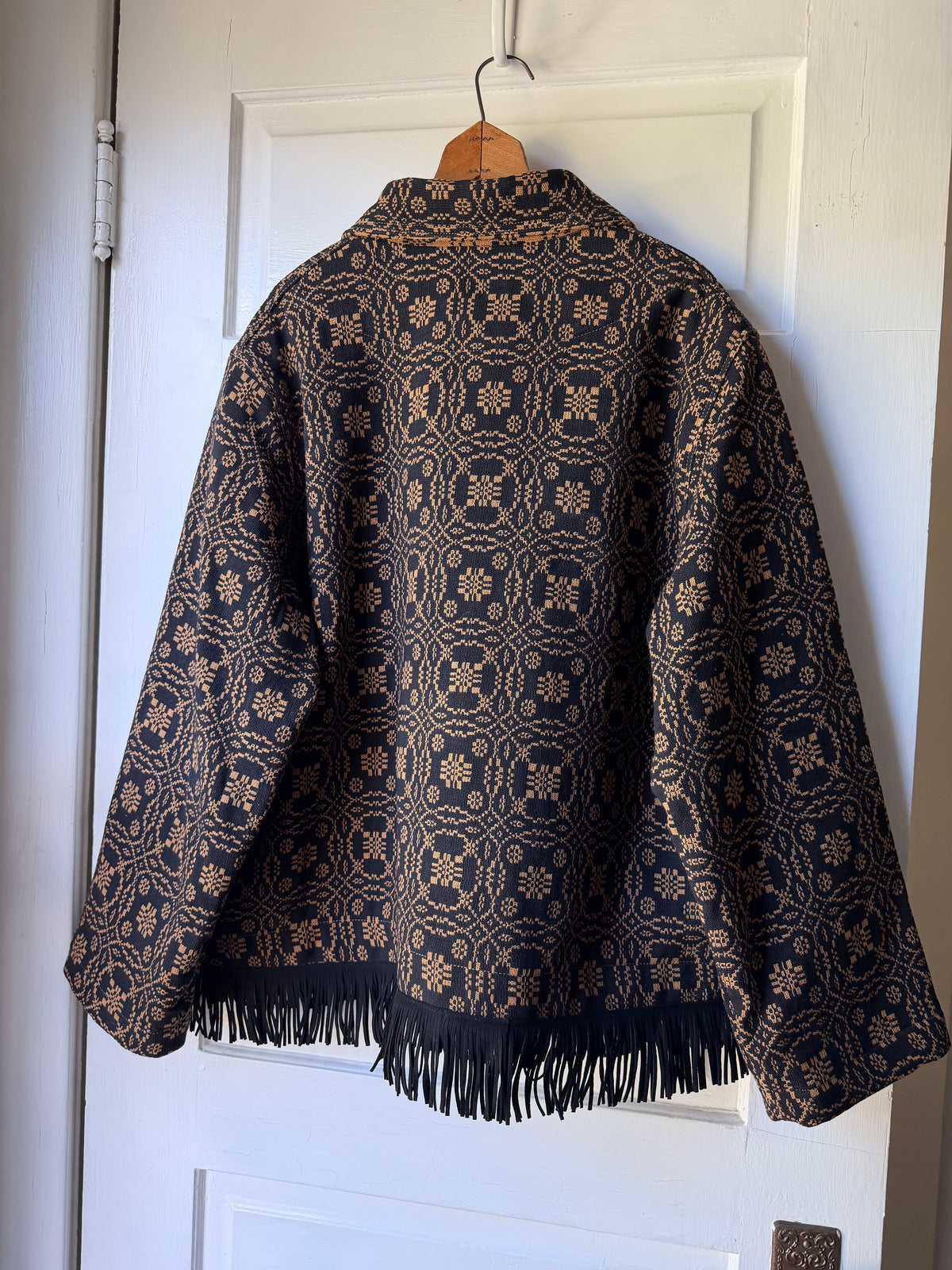 Woven Coverlet Fringe Jacket [L]