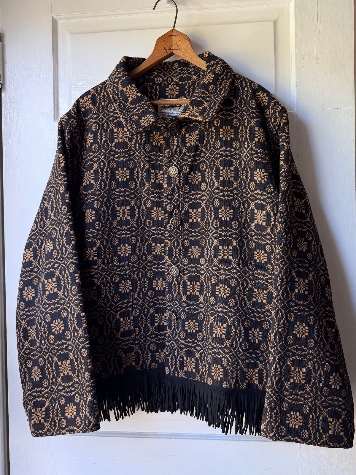 Woven Coverlet Fringe Jacket [L]