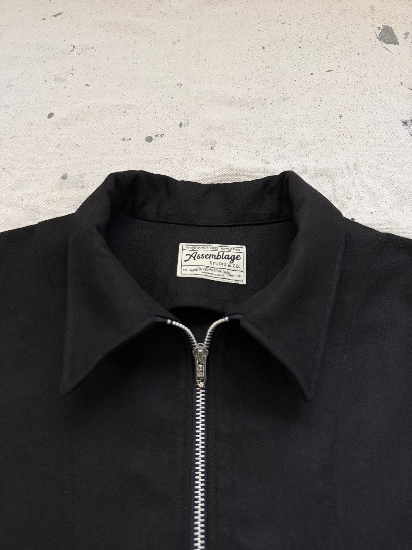 Black Wool & Rayon Ricky Jacket [S]