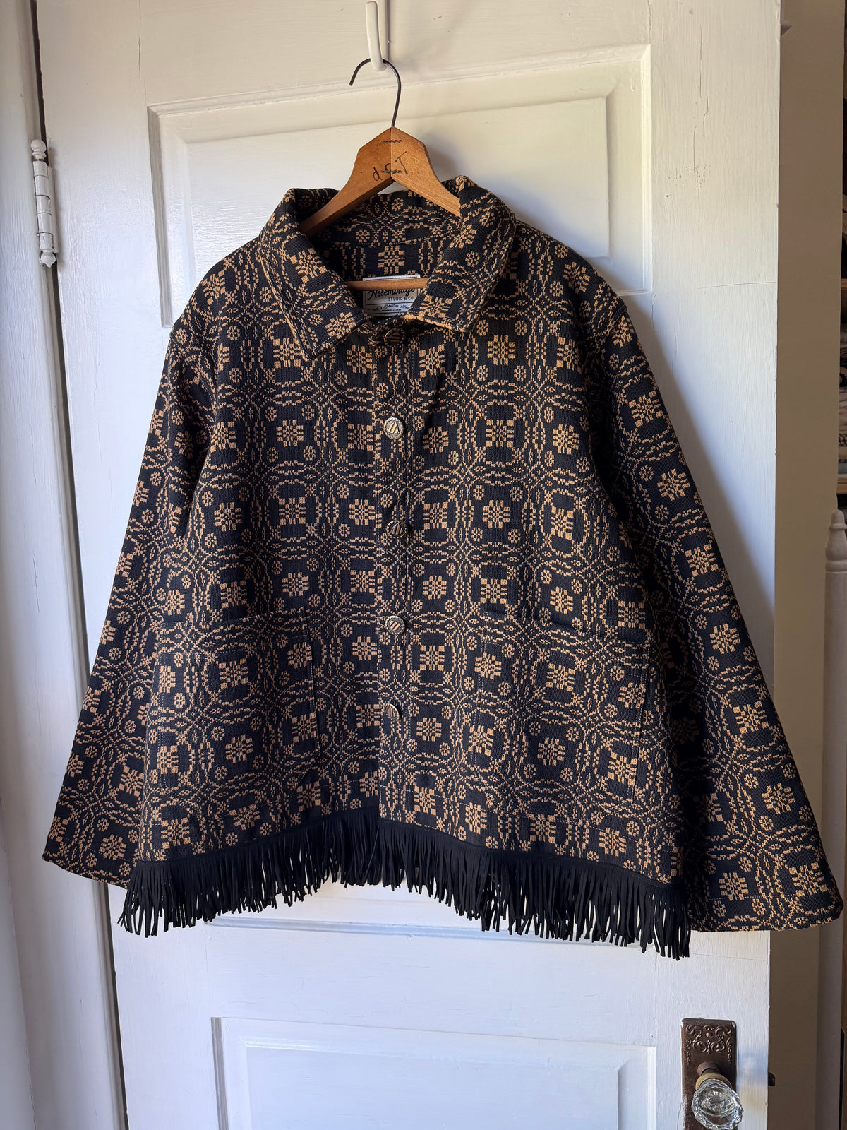 Woven Coverlet Fringe Jacket [L]