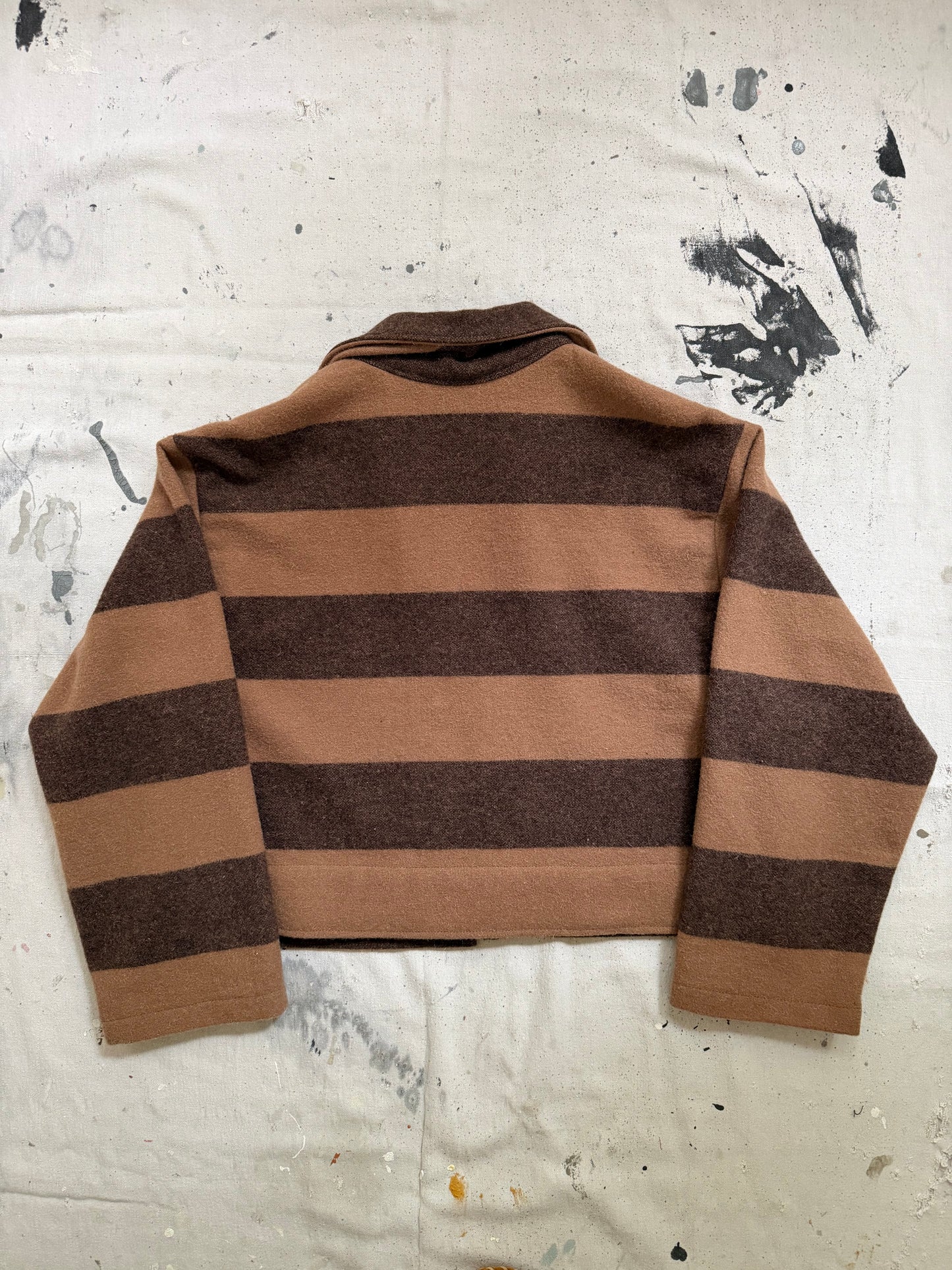 Brown Striped Wool Jacket [S/M]