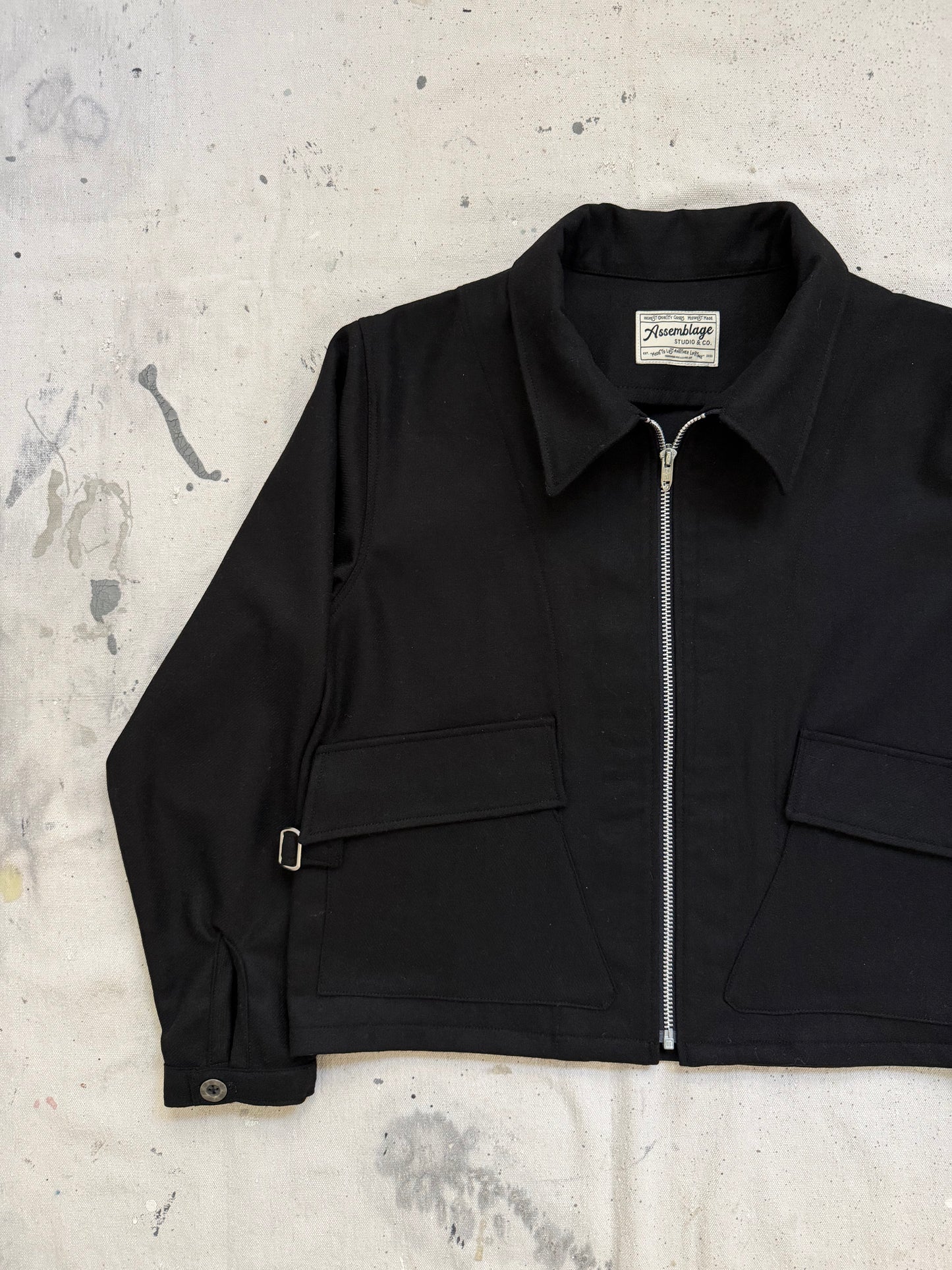 Black Wool & Rayon Ricky Jacket [S]