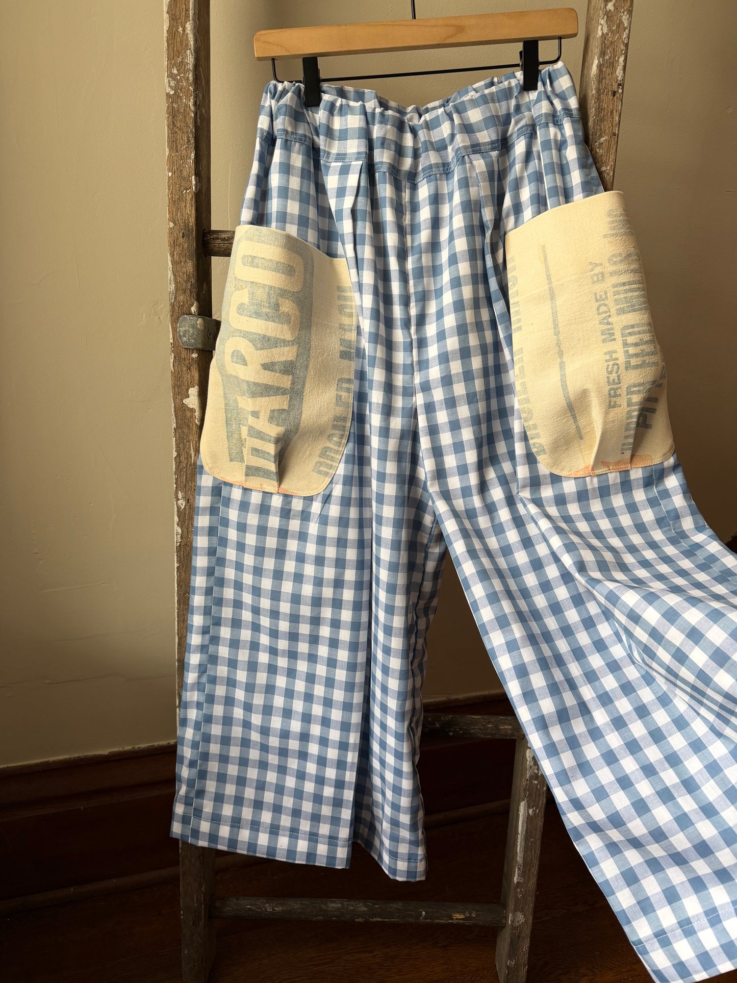 Gingham Feedsack Trousers [L]