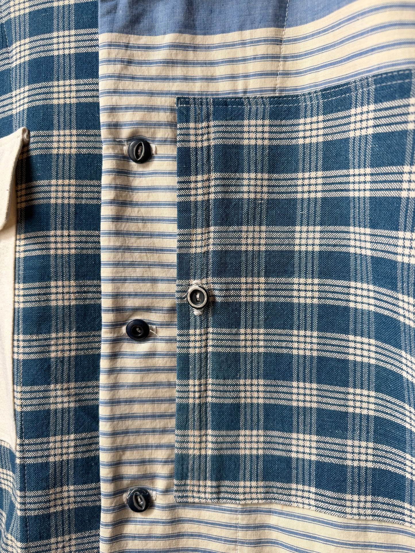 Homespun Cotton & Ticking Overshirt [L]