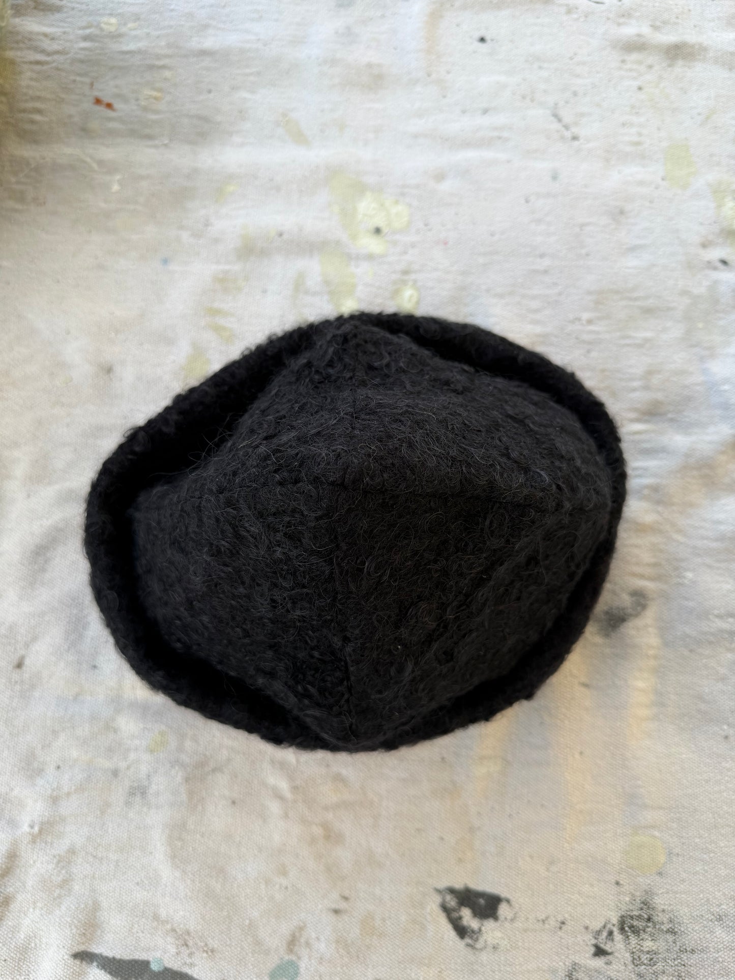 Black Wool Boucle Beanie