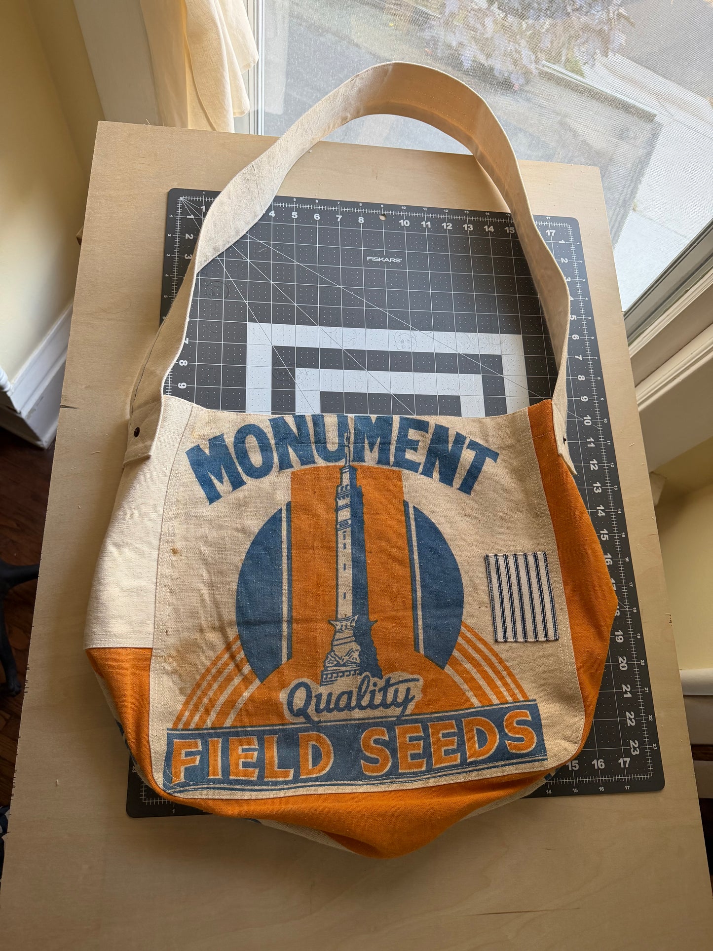 Monument Feed Sack Crossbody Tote