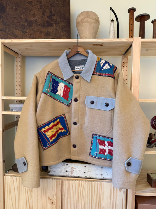 Tobacco Felt Wool Coat [L]
