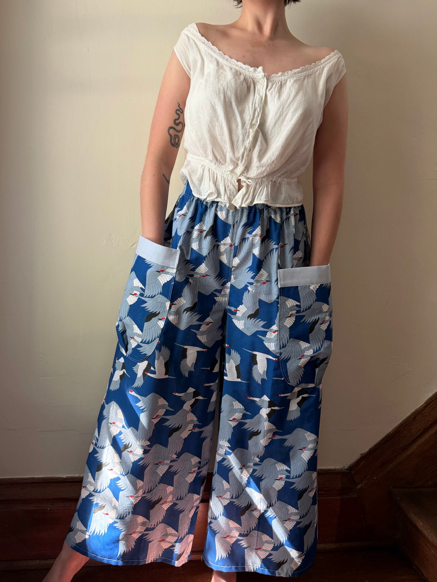 Crane Wide Leg Palazzo Pants [L]