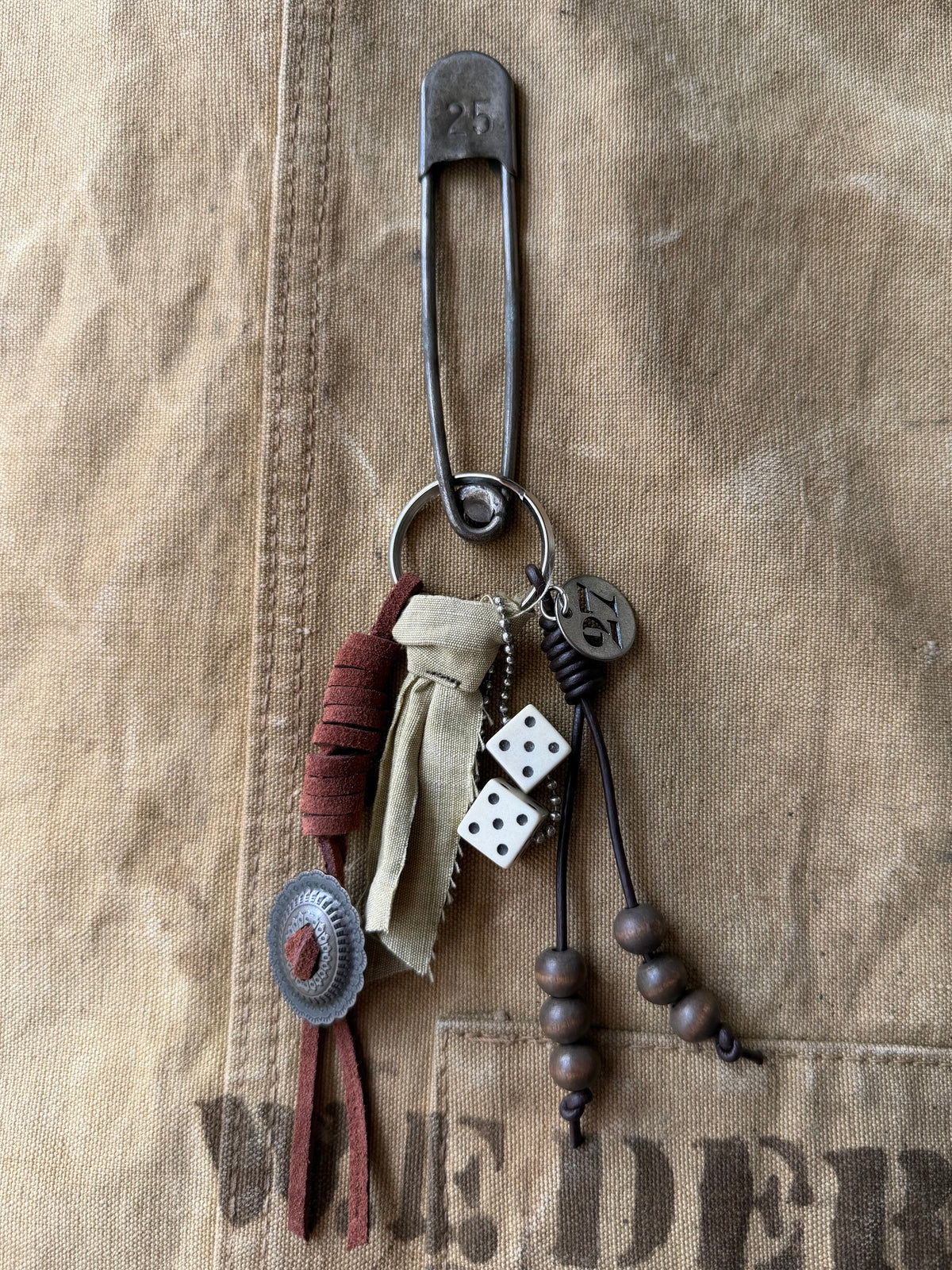 Safety Pin Bag Charm Keychain