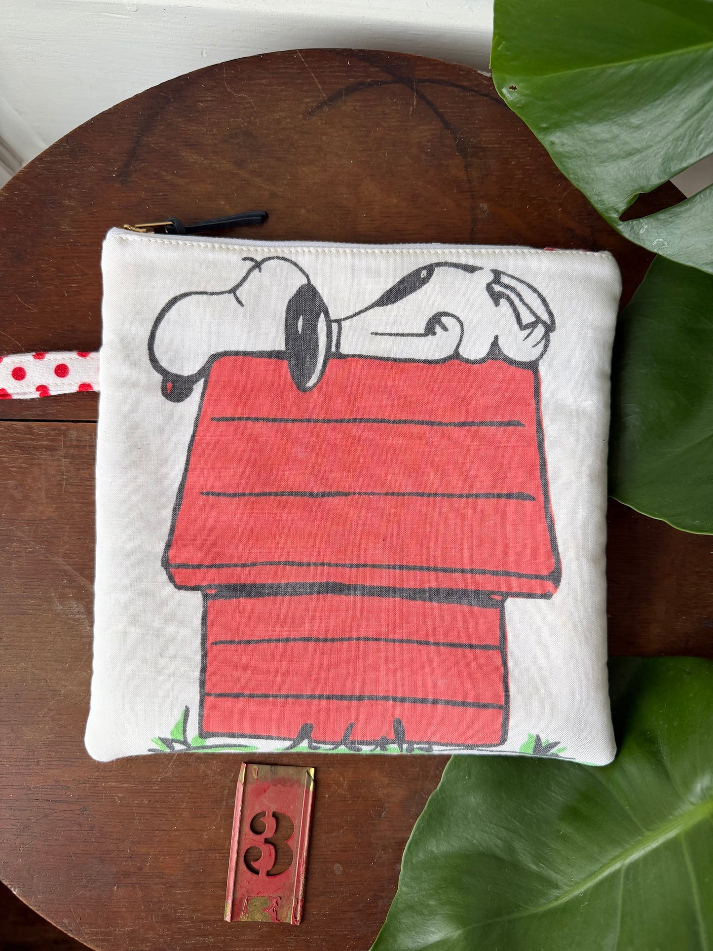 Quilted Snoopy Zipper Pouches