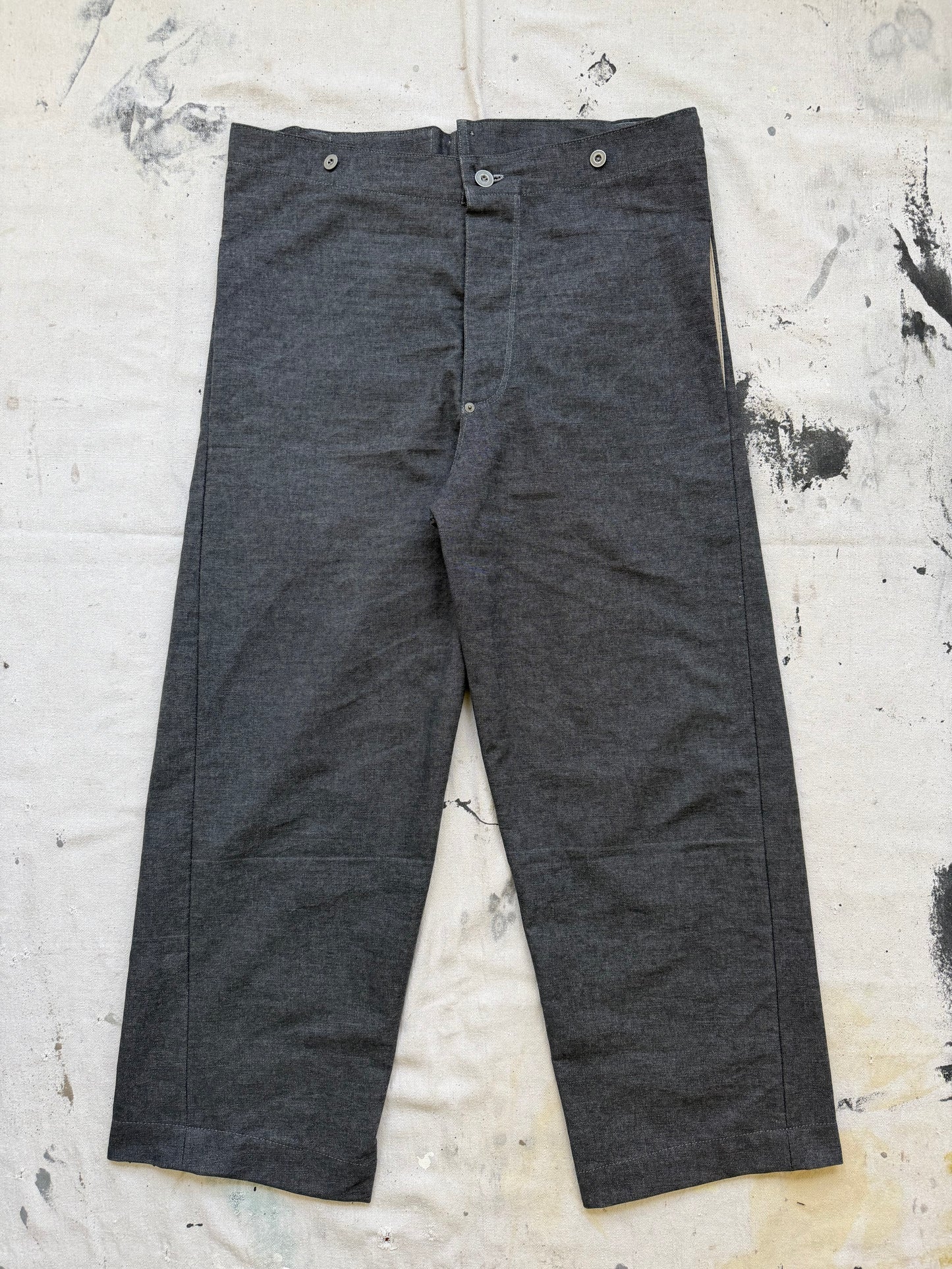 Salt & Pepper Buckleback Trousers [30-34” Waist]