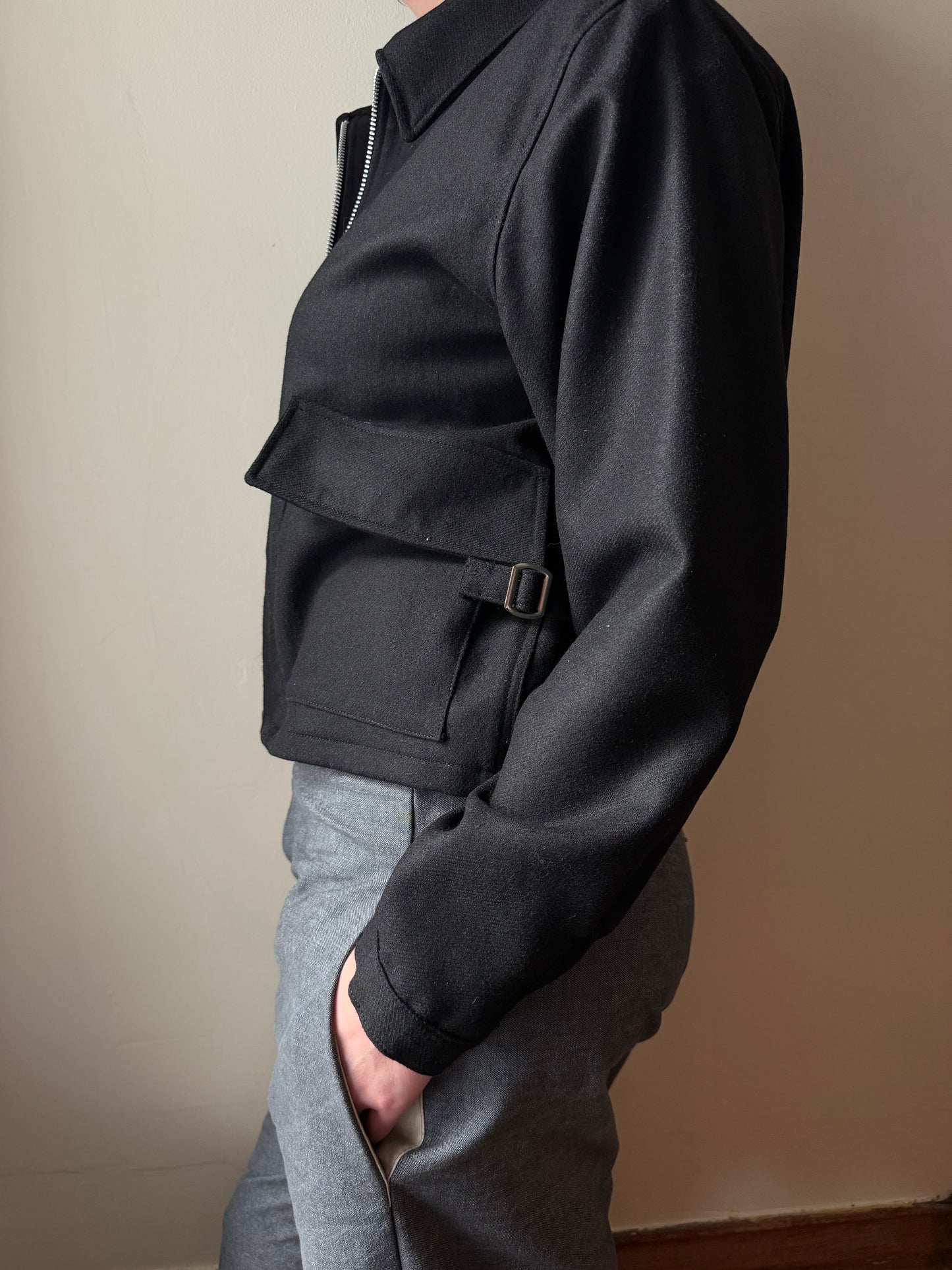 Salt & Pepper Buckleback Trousers [30-34” Waist]
