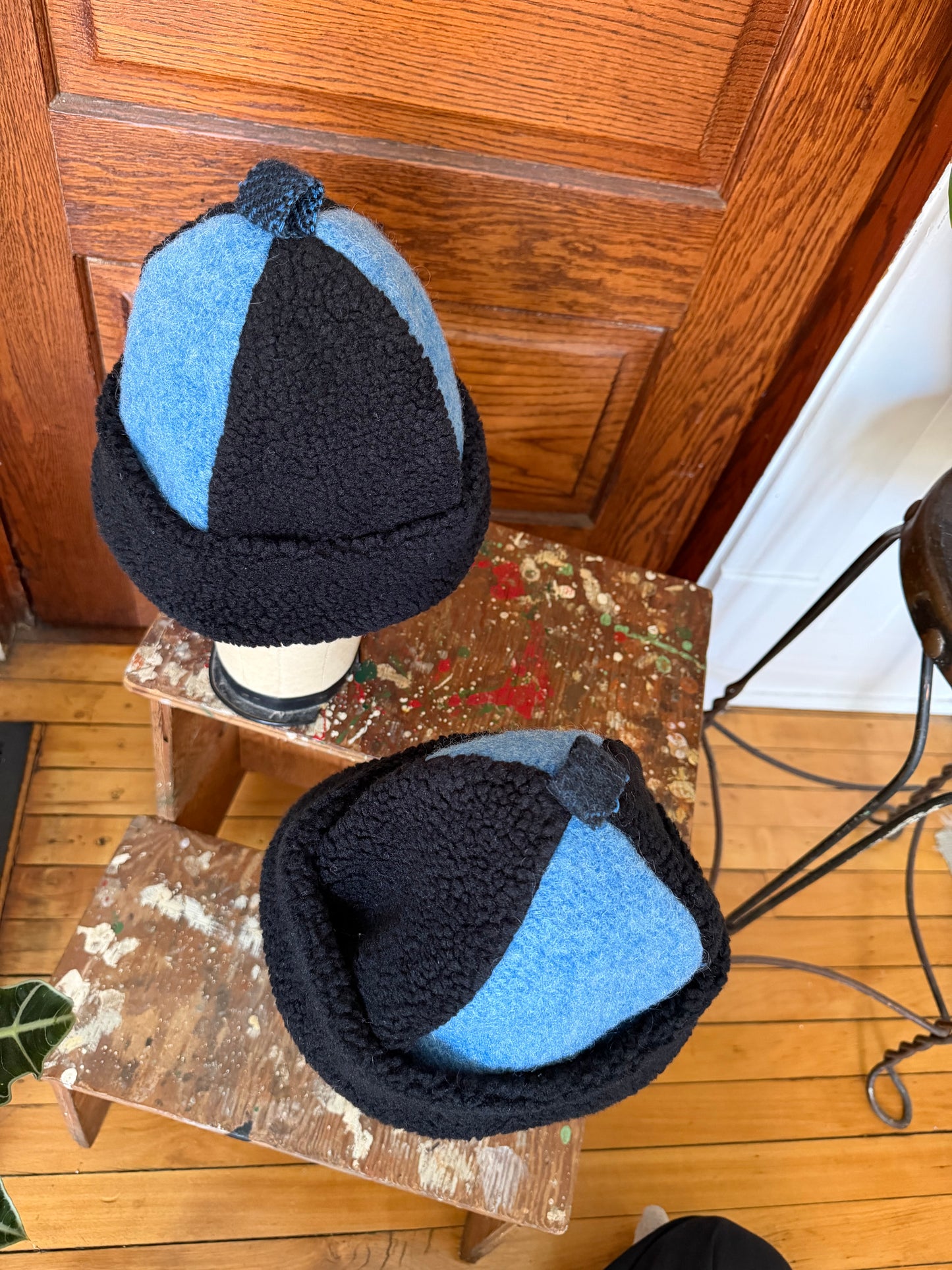 Blue Wool Sherpa Beanie [S/M]