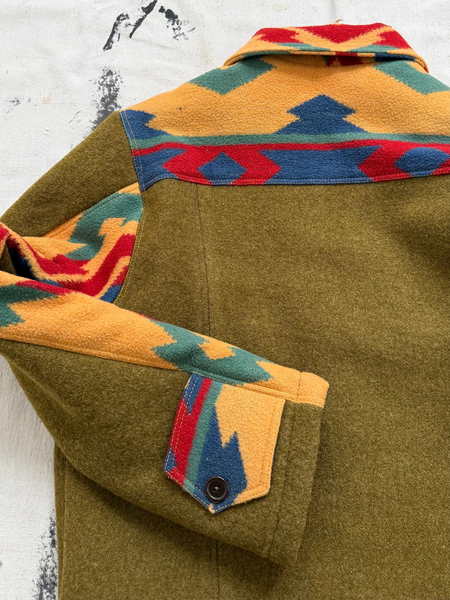 Olive Camp Blanket Wool Jacket [S]