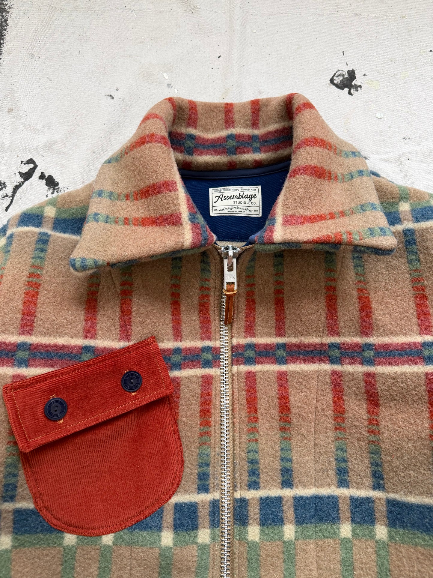 Multi Color Wool Coat [L]